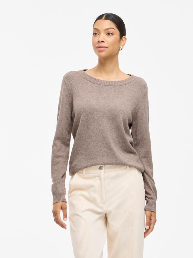 Vila Trui met ronde hals VIRIL O-NECK L S KNIT TOP NOOS - Foto 6