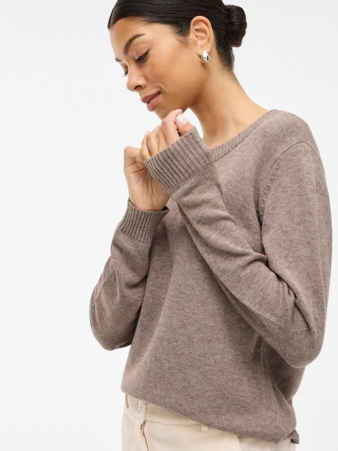 Vila Trui met ronde hals VIRIL O-NECK L S KNIT TOP NOOS - Foto 4