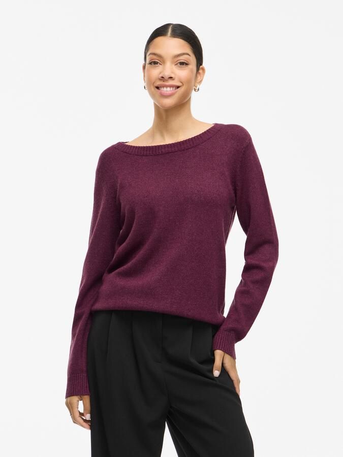 Vila Trui met ronde hals VIRIL O-NECK L S KNIT TOP NOOS - Foto 6
