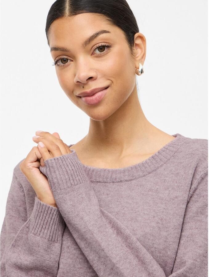 Vila Trui met ronde hals VIRIL O-NECK L S KNIT TOP NOOS - Foto 2