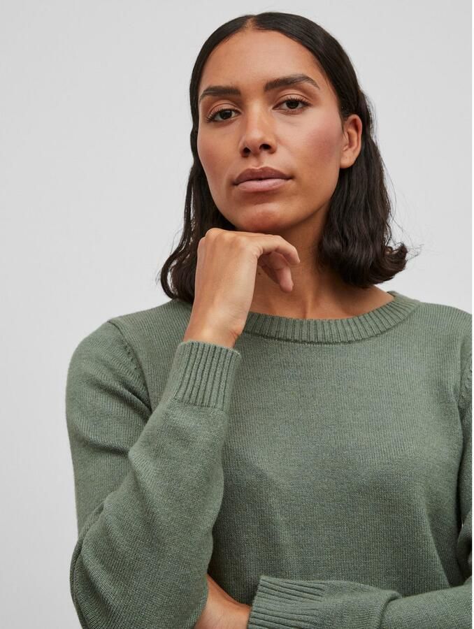 Vila Trui met ronde hals VIRIL O-NECK L S KNIT TOP NOOS - Foto 3