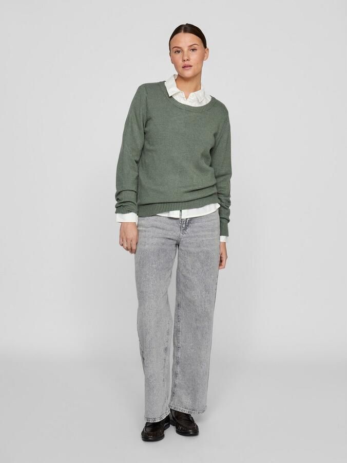 Vila Trui met ronde hals VIRIL O-NECK L S KNIT TOP NOOS - Foto 5