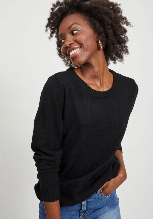 Vila Trui met ronde hals VIRIL-O-PULLI Tricot met fijne breitechnische details - Foto 4