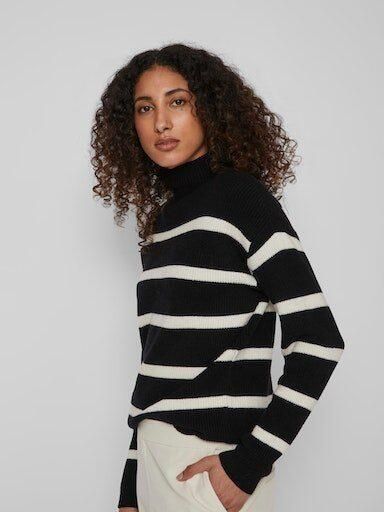 Vila Trui met staande kraag VIRIL MOCKNECK L S KNIT RIB TOP 2- NOOS - Foto 2