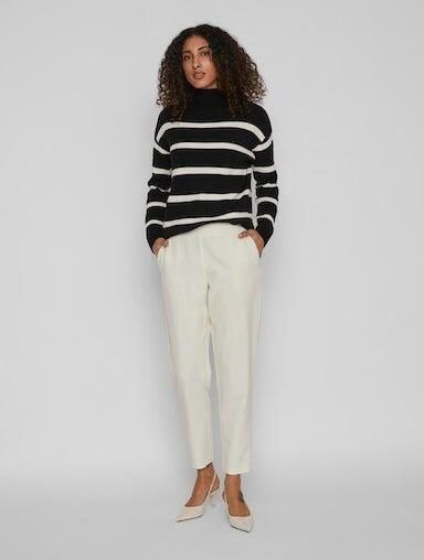 Vila Trui met staande kraag VIRIL MOCKNECK L S KNIT RIB TOP 2- NOOS - Foto 3