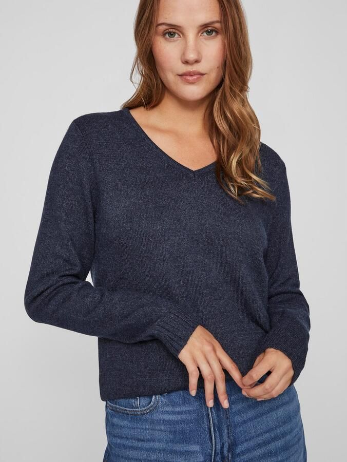 Vila Trui met V-hals VIRIL V-NECK L S KNIT TOP NOOS - Foto 4