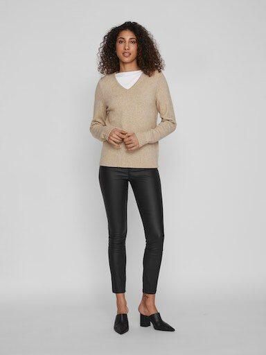 Vila Trui met V-hals VIRIL V-NECK L S KNIT TOP NOOS - Foto 3