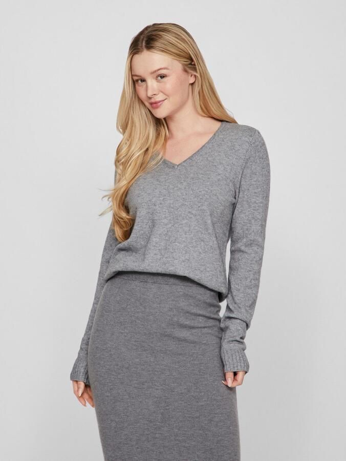 Vila Trui met V-hals VIRIL V-NECK L S KNIT TOP NOOS - Foto 5