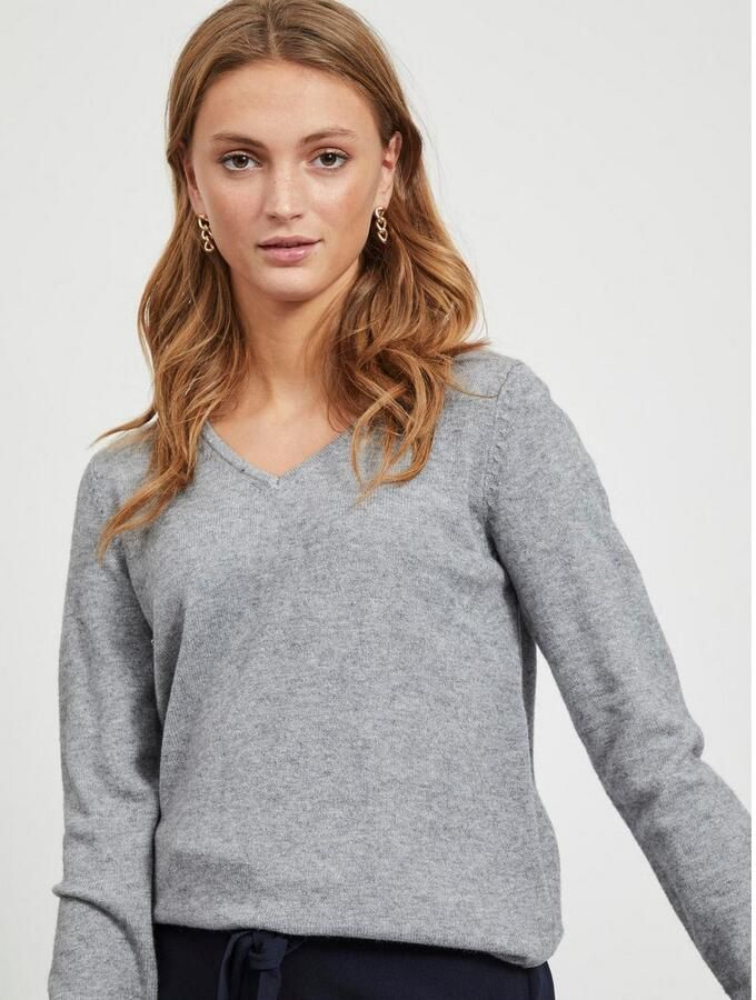 Vila Trui met V-hals VIRIL V-NECK L S KNIT TOP NOOS - Foto 3