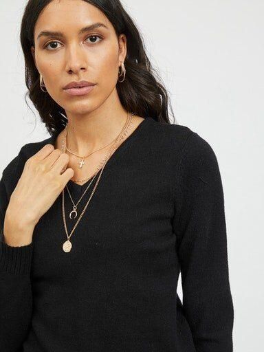 Vila Trui met V-hals VIRIL V-NECK L S KNIT TOP NOOS - Foto 2
