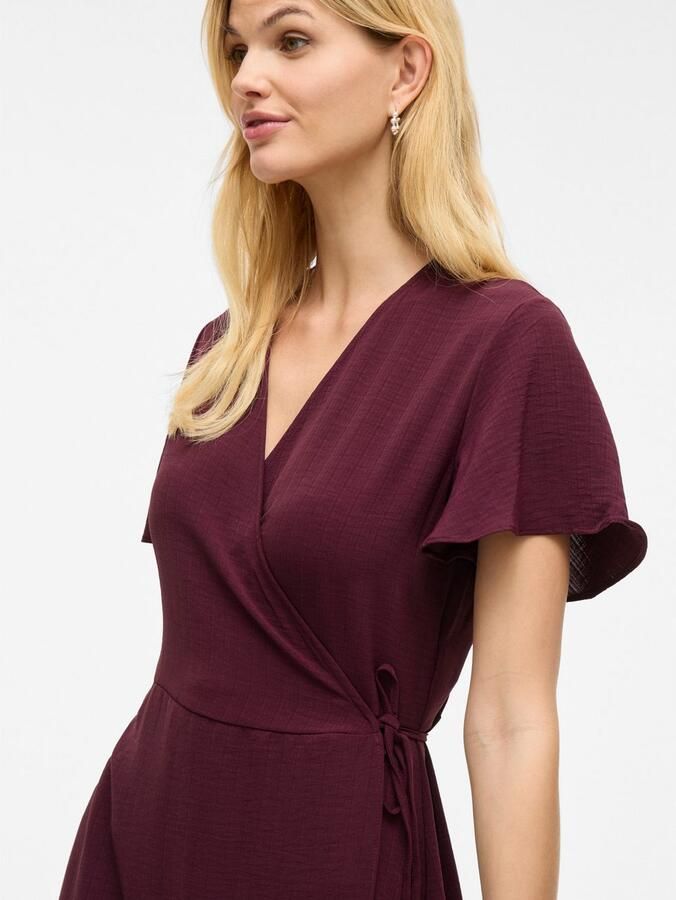 Vila Wikkeljurk VILOVIE S S WRAP MIDI DRESS NOOS