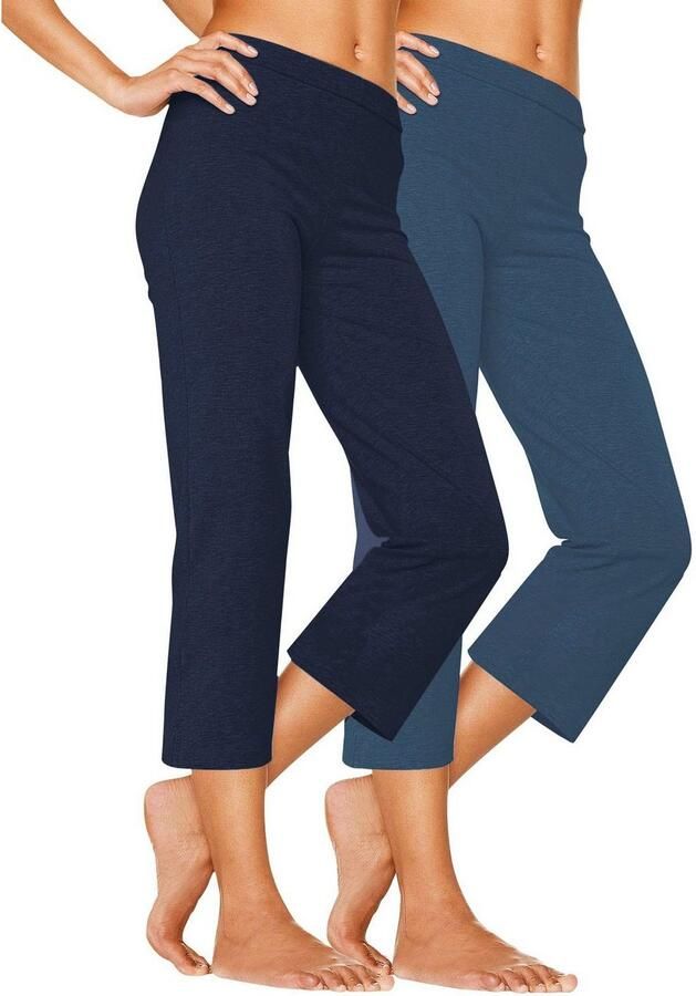 Vivance active Capribroek met rubberen tailleband loungewear (Set van 2)