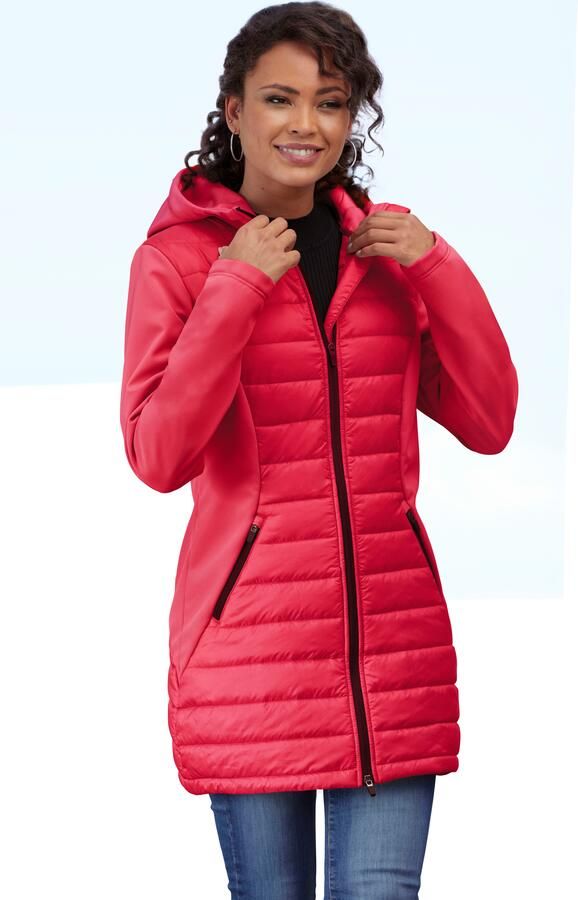 Vivance active Gewatteerde jas met mouwen en inzetstukken van softshell-materiaal - Foto 5