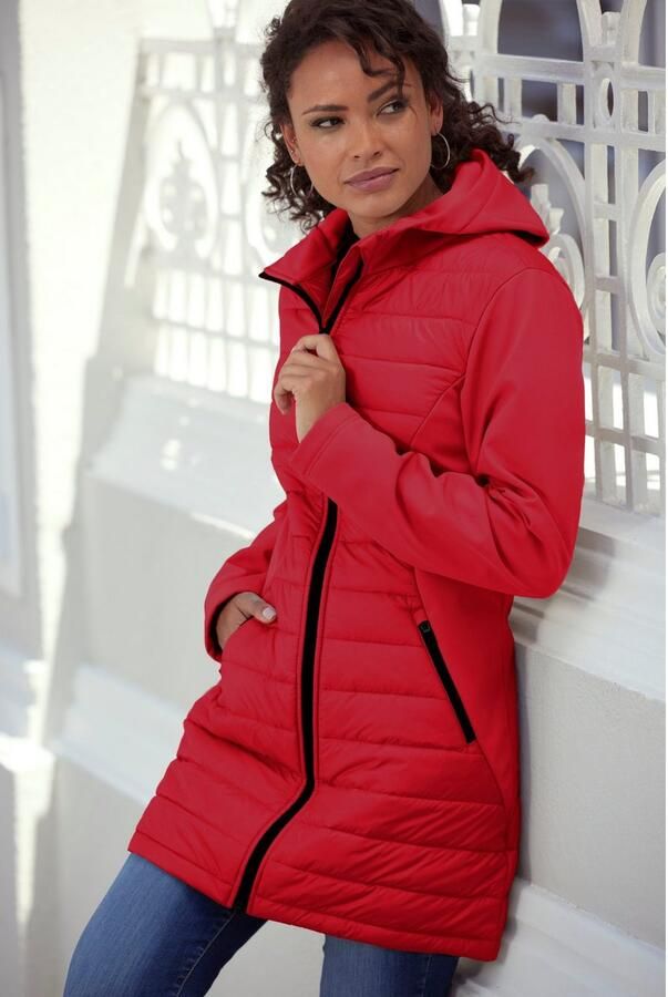 Vivance active Gewatteerde jas met mouwen en inzetstukken van softshell-materiaal - Foto 2