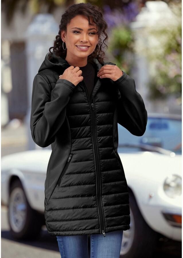 Vivance active Gewatteerde jas met mouwen en inzetstukken van softshell-materiaal - Foto 2