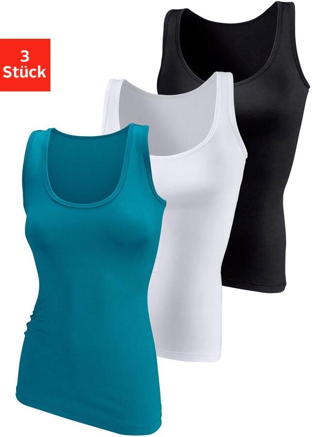 Vivance active Hemd van zachte microvezel tanktop onderhemd (Set van 3) - Foto 4
