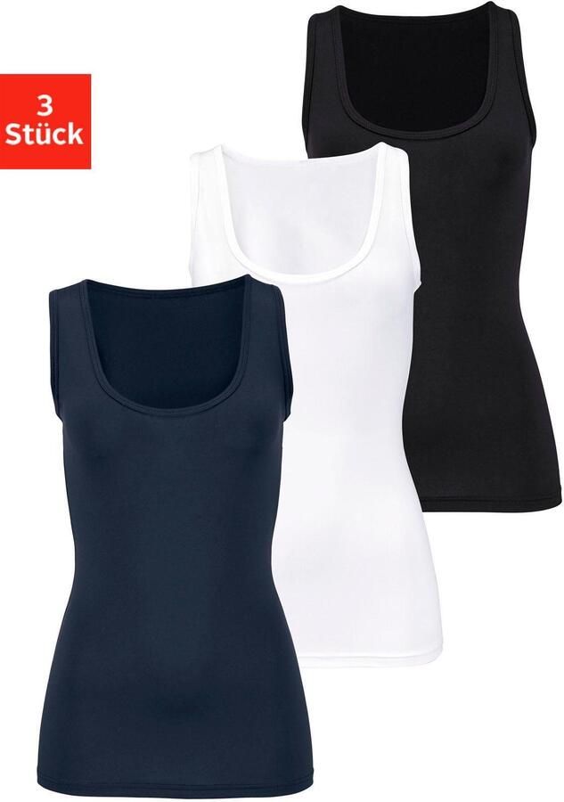 Vivance active Hemd van zachte microvezel tanktop onderhemd (Set van 3) - Foto 4