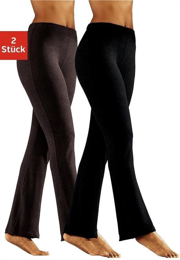 Vivance active Jazzpants met licht uitlopende pijpen loungewear (2-delig Set van 2)