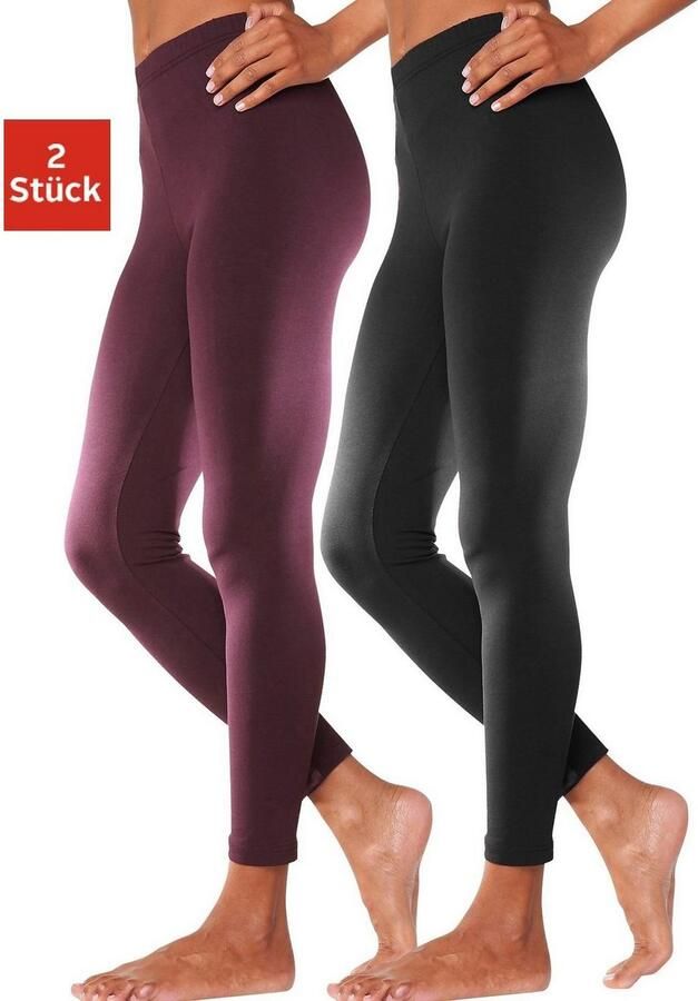 Vivance active Legging met rubberen tailleband loungewear (2-delig Set van 2)