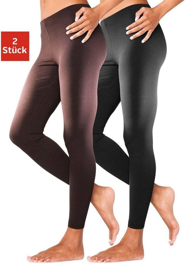 Vivance active Legging met rubberen tailleband loungewear (2-delig Set van 2)