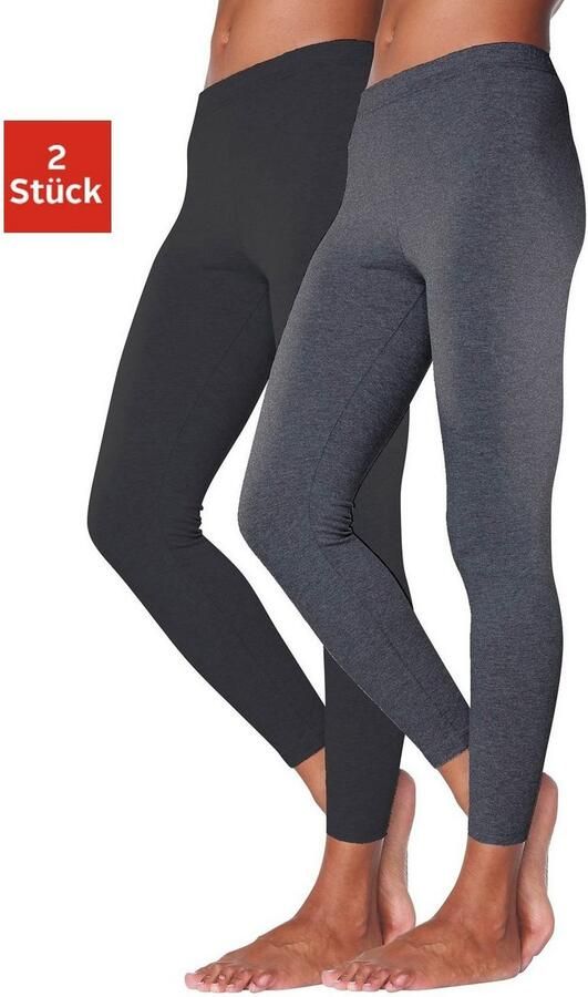 Vivance active Legging met rubberen tailleband loungewear (2-delig Set van 2)