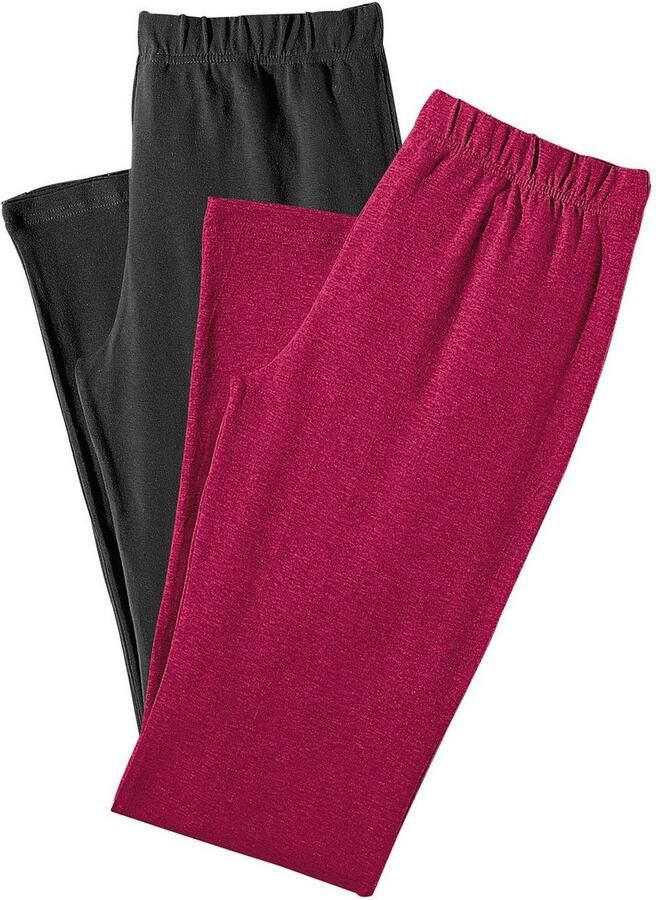 Vivance active Jazzpants met licht uitlopende pijpen loungewear (2-delig Set van 2)