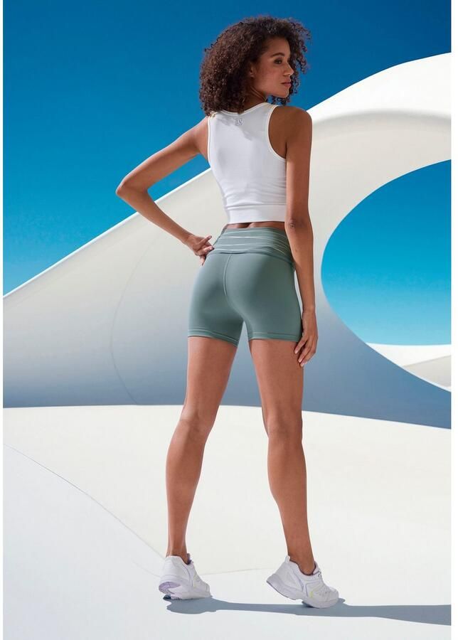 Vivance active Short Korte broek Sportshorts met brede tailleband en print