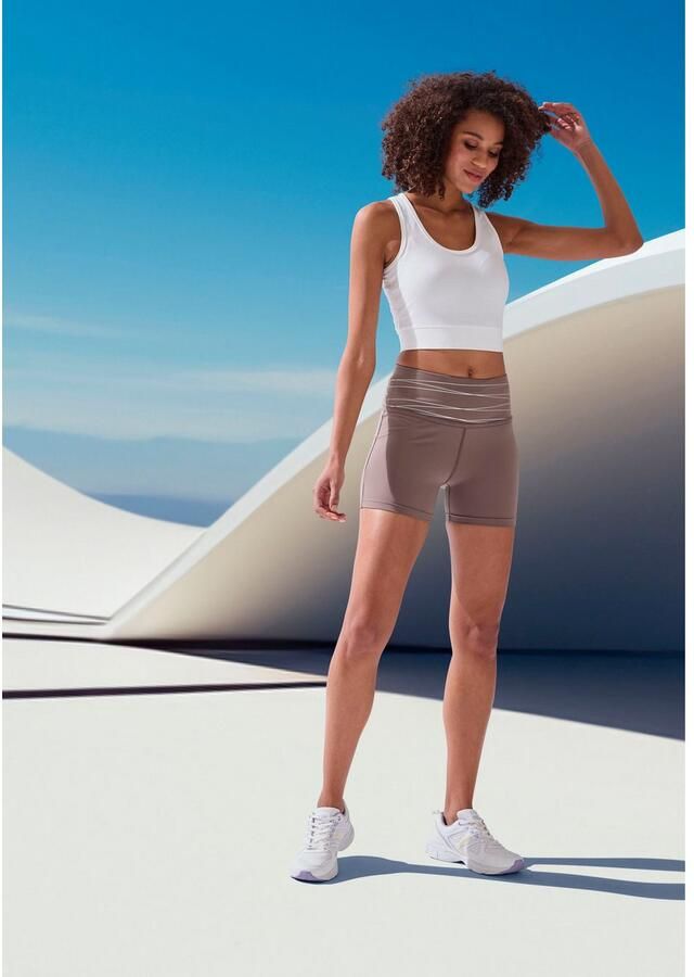 Vivance active Short Korte broek Sportshorts met brede tailleband en print