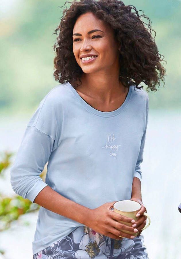 Lascana Pyjamabovendeel met statementprint model 'Cozy Dreams'