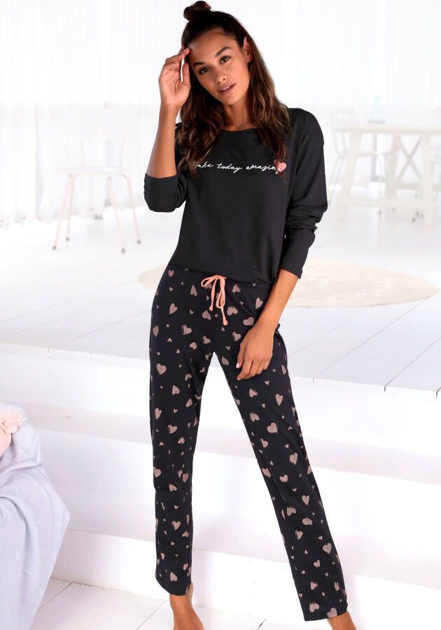 Vivance Dreams Pyjama met hartjesmotief (2-delig 1 stuk)