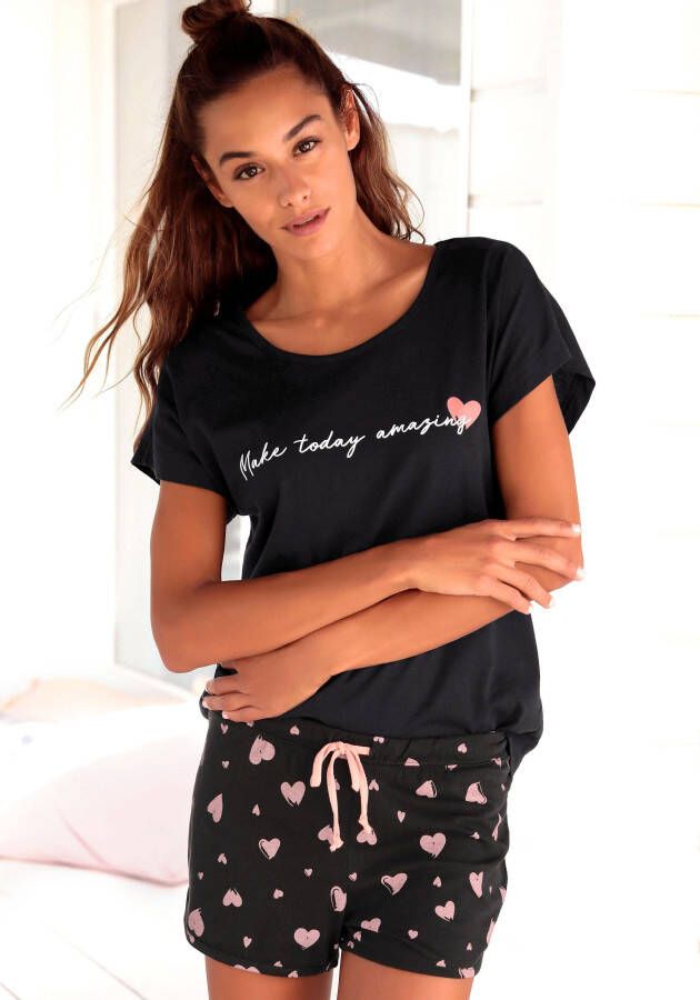 Vivance Dreams Shortama met hartjesmotief (2-delig 1 stuk)