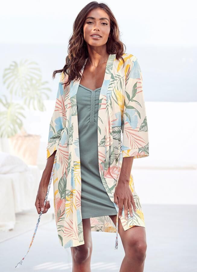 Vivance Dreams Kimono uni of met bloemendruk - Foto 6