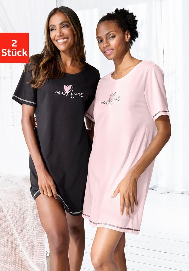 Vivance Dreams Nachthemd in dubbelpack met ruitpatroon (2-delig Set van 2) - Foto 3