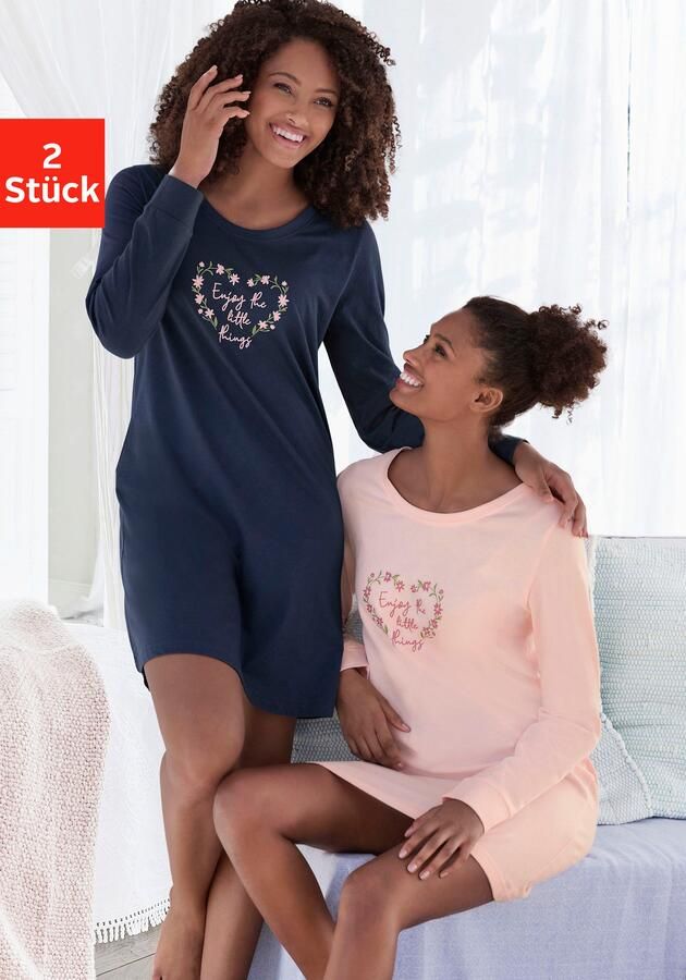 Vivance Dreams Nachthemd met bloemenprint in een dubbelpack (Set van 2) - Foto 4