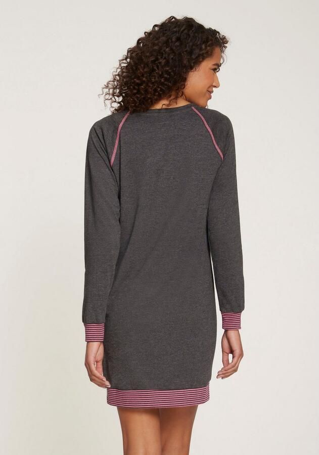 Vivance Dreams Nachthemd met decoratieve flatlock-naden in neonkleuren - Foto 3