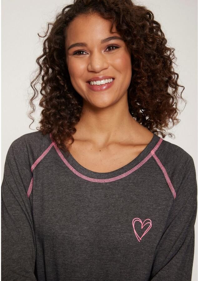 Vivance Dreams Nachthemd met decoratieve flatlock-naden in neonkleuren - Foto 2