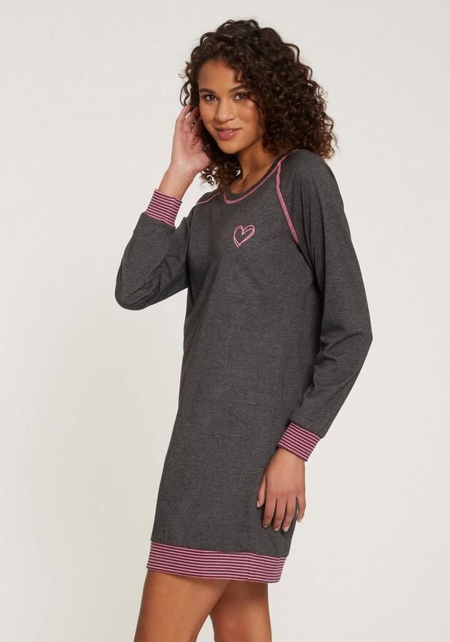 Vivance Dreams Nachthemd met decoratieve flatlock-naden in neonkleuren - Foto 4