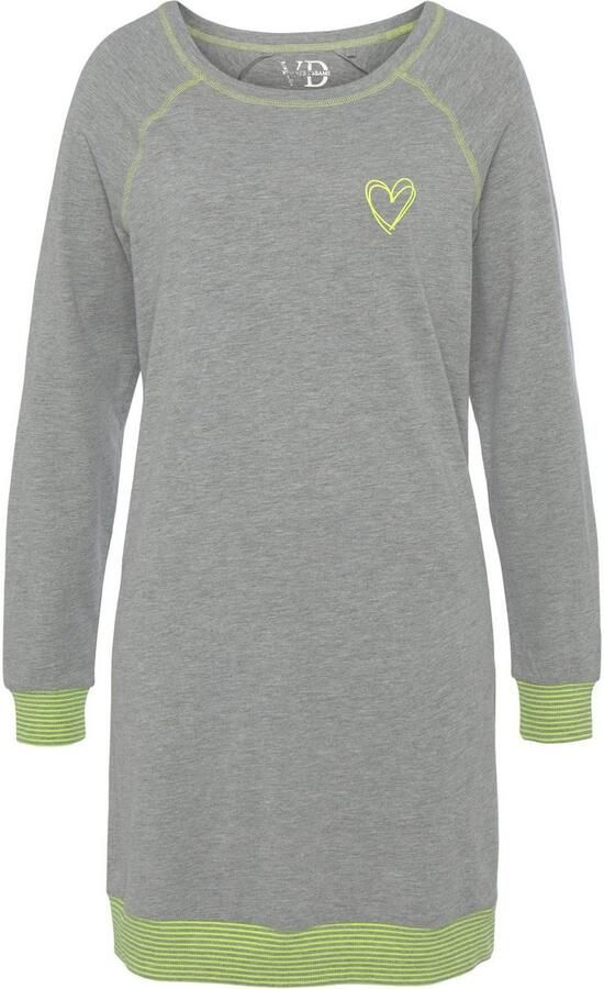 Vivance Dreams Nachthemd met decoratieve flatlock-naden in neonkleuren - Foto 3