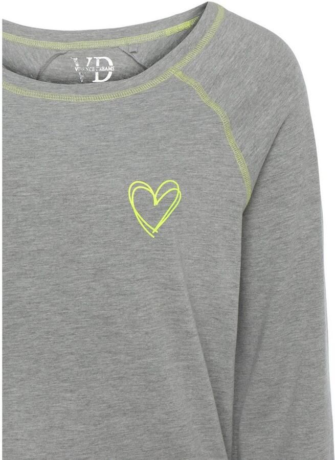 Vivance Dreams Nachthemd met decoratieve flatlock-naden in neonkleuren