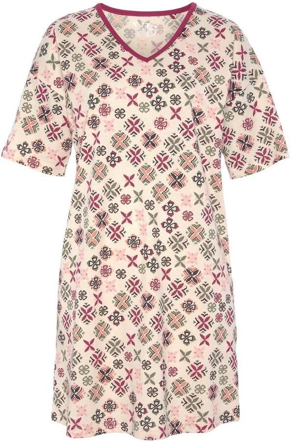 Vivance Dreams Nachthemd met grafisch-florale alloverprint - Foto 4