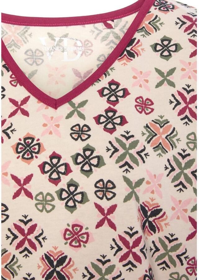 Vivance Dreams Nachthemd met grafisch-florale alloverprint