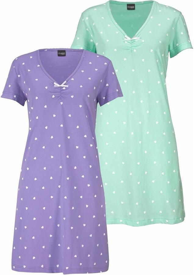 Vivance Dreams Nachthemd met hartjesprint (Set van 2) - Foto 5