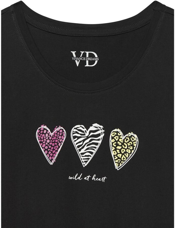 Vivance Dreams Nachthemd met mooi hart-print op de voorkant (2-delig Set van 2)