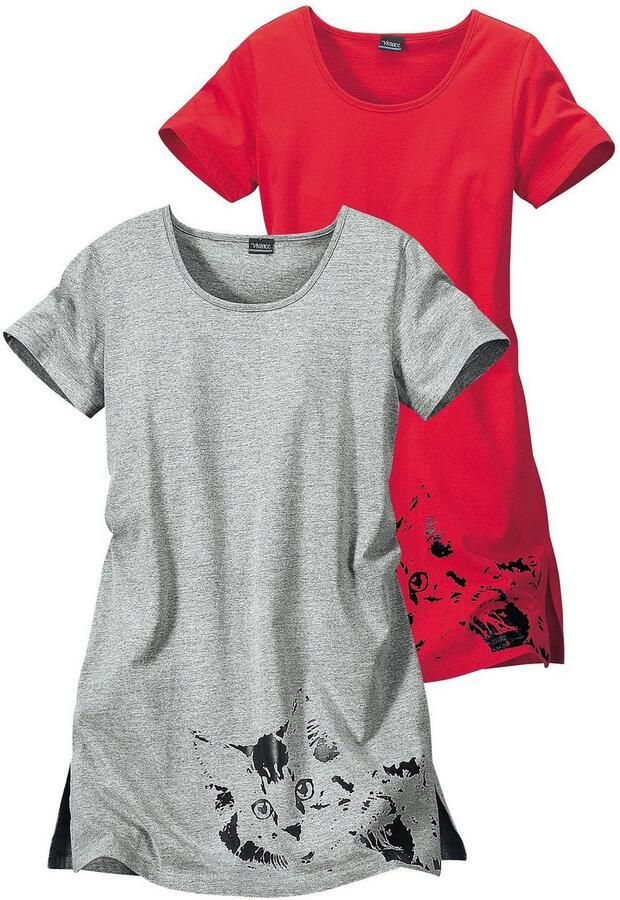 Vivance Dreams Nachthemd met poezenprint (Set van 2) - Foto 3