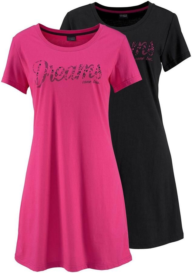 Vivance Dreams Nachthemd met print in kant-look (Set van 2) - Foto 4