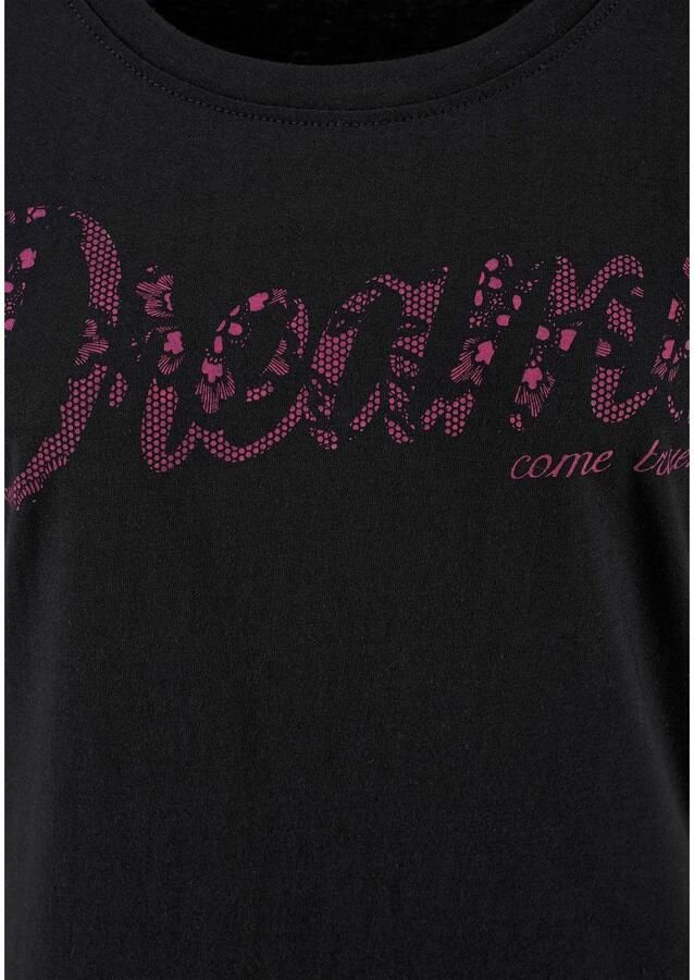 Vivance Dreams Nachthemd met print in kant-look (Set van 2)