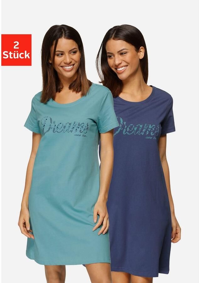 Vivance Dreams Nachthemd met print in kant-look (Set van 2) - Foto 6
