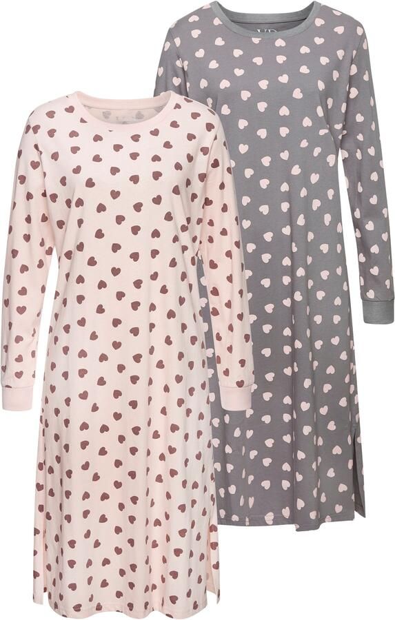 Vivance Dreams Nachthemd met schattig hartjespatroon (Set van 2) - Foto 2