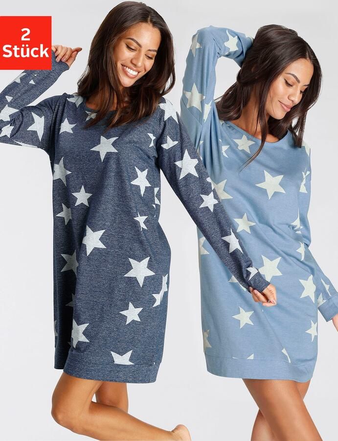 Vivance Dreams Nachthemd met sterrenprint (Set van 2) - Foto 6