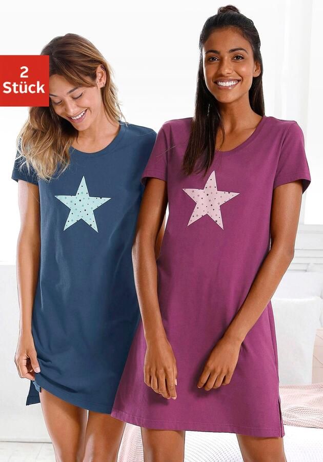 Vivance Dreams Nachthemd met sterrenprint (Set van 2) - Foto 5